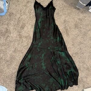 Topshop Black and Green Maxi Dress